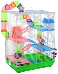 Cusca PawHut cu 5 Niveluri pentru Rozătoare, Dimensiuni 46x30x58 cm, Ideală pentru Hamsteri și Șoareci, Design Spațios și Funcțional | Aosom Romania