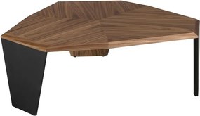 Masuta de cafea asimetrica design modern Walnut and Black
