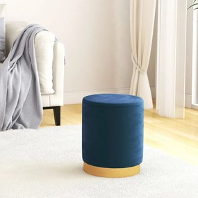 vidaXL Taburet depozitare rotund, albastru, catifea 31 x 37 cm