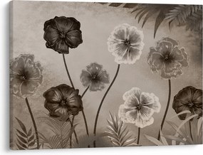 Tablou - Flori desenate (70x50 cm)