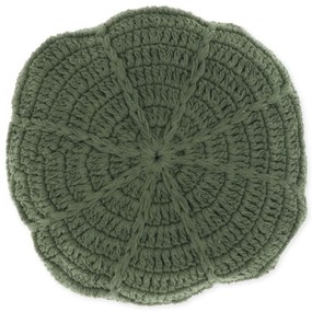 Perna decorativa rotunda DORA 45 cm, verde inchis