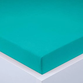 Cearşaf cu elastic jersey EXCLUSIVE verde turcoaz 90 x 200 cm