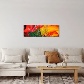 Tablou - Abstractizare albăstrire cu o perie (cu ceas) (90x30 cm)