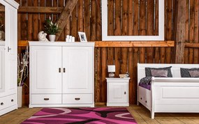 Dulăpior lemn masiv alb Florence, 130 × 50 × 142 cm