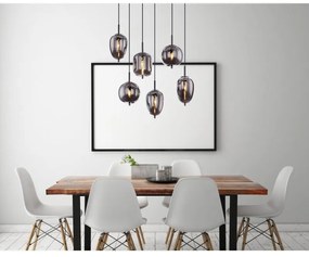 Lustra cu 6 pendule design modern Blacky negru mat