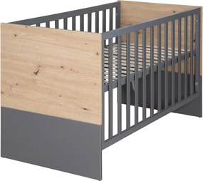 Pătuț gri-în culoare naturală 60x120 cm Anna – Roba