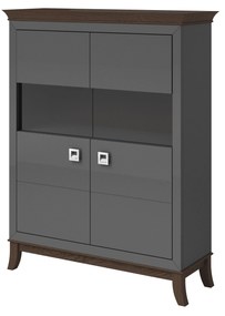 Vitrină Tyrion Typ 42 (antracit lucios + ciocolățiu) (cu iluminat). 1108301