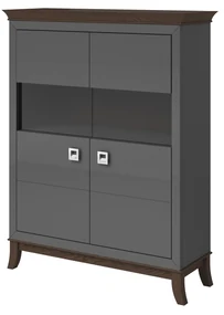 Vitrină Tyrion Typ 42 (antracit lucios + ciocolățiu) (cu iluminat). 1108301