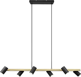 Trio - Lustră MARLEY pe cablu, 6x GU10/35W/230V, negru/auriu