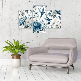 Tablou - Colibri cu flori (90x60 cm)