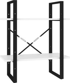 vidaXL Bibliotecă cu 2 rafturi, alb, 60x30x70 cm, PAL