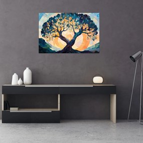 Tablou – Mozaic – soare și arbore II. (90x60 cm)