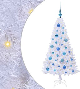 vidaXL Brad de Crăciun artificial cu 150 LED Alb 120 cm PVC și Oțel