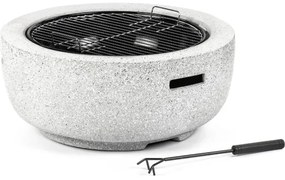 Vatră portabilă rotundă cu grătar Fieldmann alb