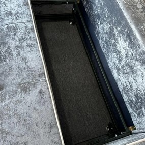 Canapea SAMY NEXT extensibila, 2 locuri, cu lada de depozitare, catifea plusata gri, cadru metalic, 152x100x92 cm Gri, catifea plusata