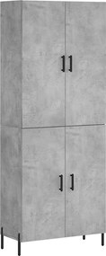 vidaXL Dulap înalt, gri beton, 69,5x34x180, lemn compozit