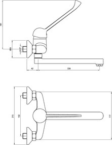 Joko Baterie pentru bucătărie, montare pe perete, cu mâner Clinic Finisaj: Crom BOJ_080C