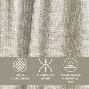 Colțar bej extensibil/cu spațiu de depozitare cu tapițerie din chenille (cu colț pe partea dreaptă/în formă de ”L”) Tonga – Maison de Rêve