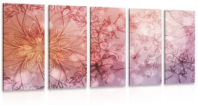Tablou 5-piese Mandala florală