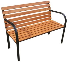 Bancă de parc din lemn cu cadru de fier