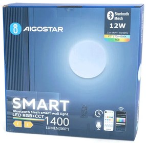 Aplică LED RGBW dimabilă Aigostar MESH Smart LED/12W/230V alb + telecomandă