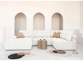 Colțar modular crem extensibil/cu spațiu de depozitare (cu colț pe partea dreaptă) Lulu – Miuform