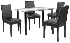 Set de masă Karin 4+1 negru-negru