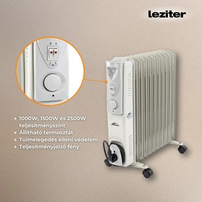 Radiator cu ulei Norde, format din 11 piese, 1000W/1500W/2500W