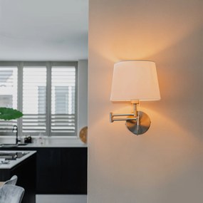 Aplică de perete din oțel cu abajur alb și braț reglabil - Ladas Deluxe