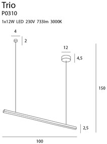 Lustra LED dimabila design modern TRIO 1 P0310D MX