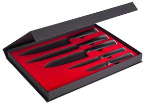 Set de cuțite G21 Damascus Premium în bloc debambus, cutie, 5 bucăți + piatră de ascuțit