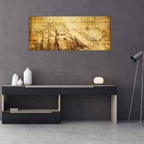 Tablou - Harta veche (120x50 cm)