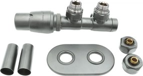 Supapa termostatica, inox mat, pentru calorifer baie, stanga, Deante Inox mat