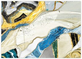 Tablou pe sticlă - Marmură colorată (70x50 cm)