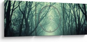 Tablou - Alee cu copaci (cu ceas) (90x30 cm)