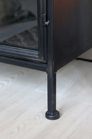 Vitrina din metal cu 2 usi si 3 rafturi, stil industrial