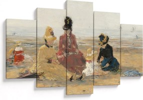 Tablou - Eugène Boudin, On the Beach, Trouville, reproducere (150x105 cm)