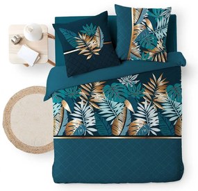 Lenjerie de pat albastră din bumbac pentru pat dublu, extinsă 240x220 cm Alianor – douceur d'intérieur