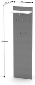 Panou cu cuier RIOMA TIP 19, grafit/alb