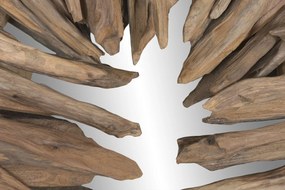 Aplică de perete din lemn de tec lucrat manual, natur, 130 x 50 x 10 cm, „Doullens”