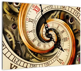 Tablou pe sticlă cu ceas (70x50 cm)