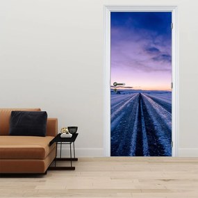 Fototapet pentru ușă - Drum iarna (95x205cm)