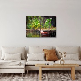 Tablou - Nava din lemn în canal , Thailand (70x50 cm)