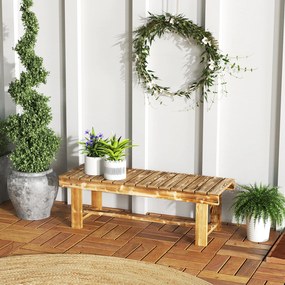 Outsunny Bancă de Grădină, Scaun, pentru 2 Persoane, rustic, 110 x 38 x 35 cm, Maro închis | Aosom Romania