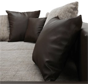 Colţar, S, piele eco maro/textil maro, PETRANA NEW
