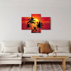 Tablou - Silueta insulei cu palmieri (90x60 cm)