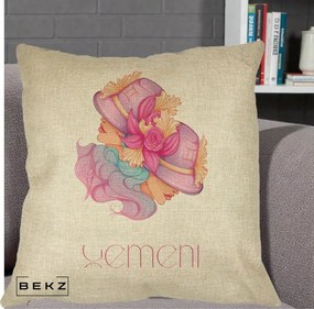 Perna Personalizata Zodie Gemeni, 40x40 cm, Crem, Husa Detasabila, Perna Inclusa, BEKZ®