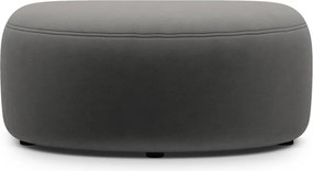 Taburet gri închis cu tapițerie din catifea Kate – Micadoni