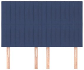 Tablii de pat, 4 buc, albastru, 72x5x78 88 cm, textil 4, Albastru, 144 x 5 x 118 128 cm