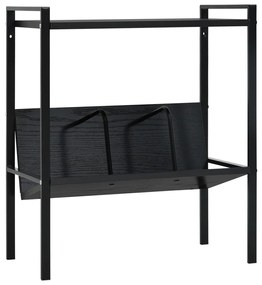 vidaXL Etajeră cărți 2 rafturi, negru, 52x28x59 cm, lemn prelucrat